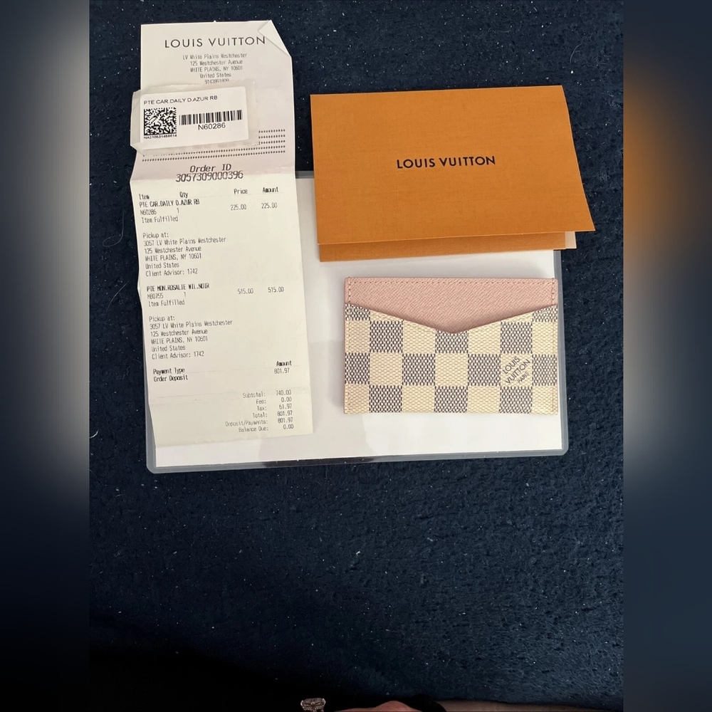 Louis Vuitton Card Holder Daily In Damier Azur
